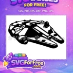 Free Millennium Falcon Free Spaceship Silhouette Star Wars Free SVG 1 - Instant Download