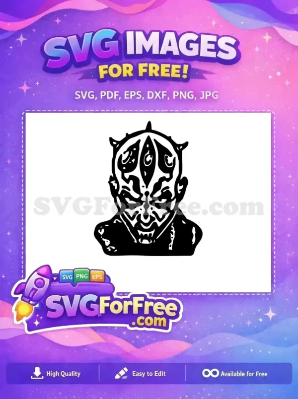 Free Horned Silhouette Free Angry Expression Star Wars Free SVG 2