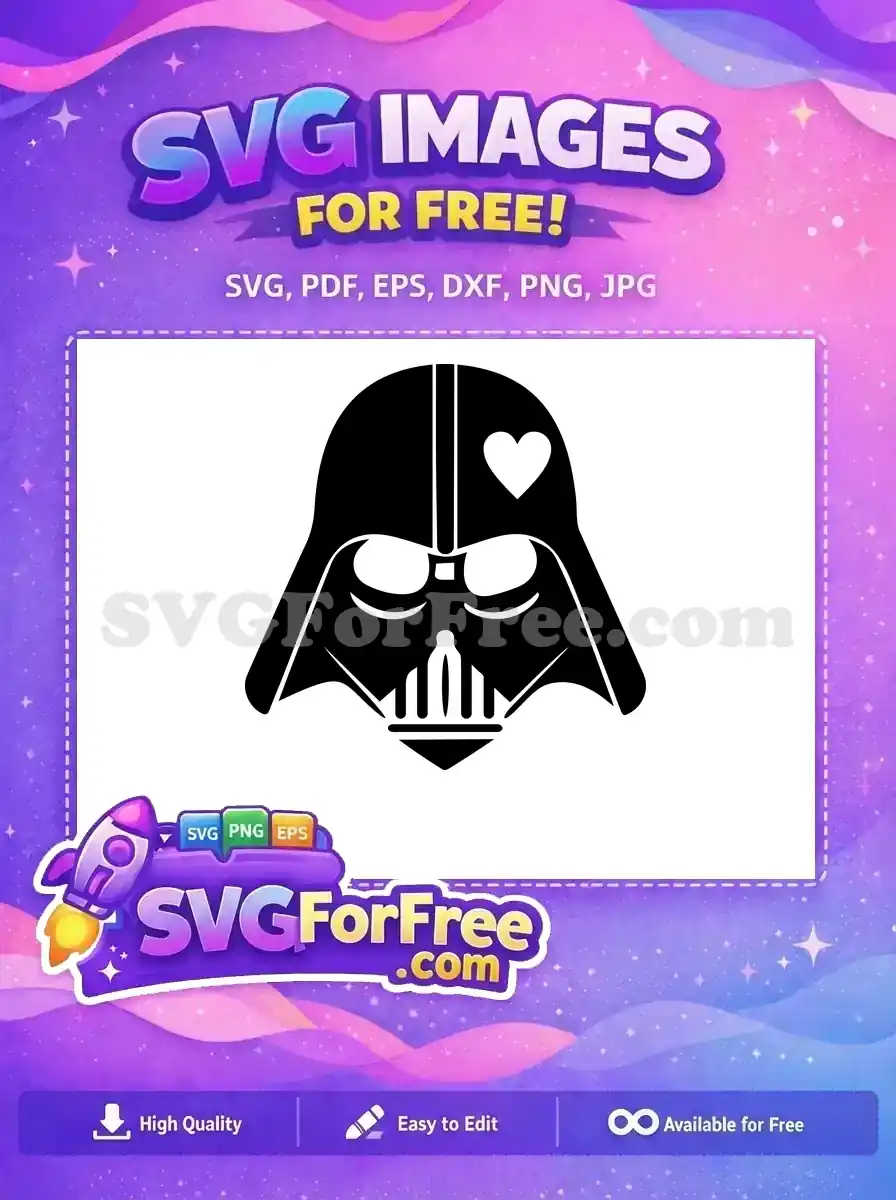 Free Heart Detail Free Darth Vader Mask Star Wars Free SVG
