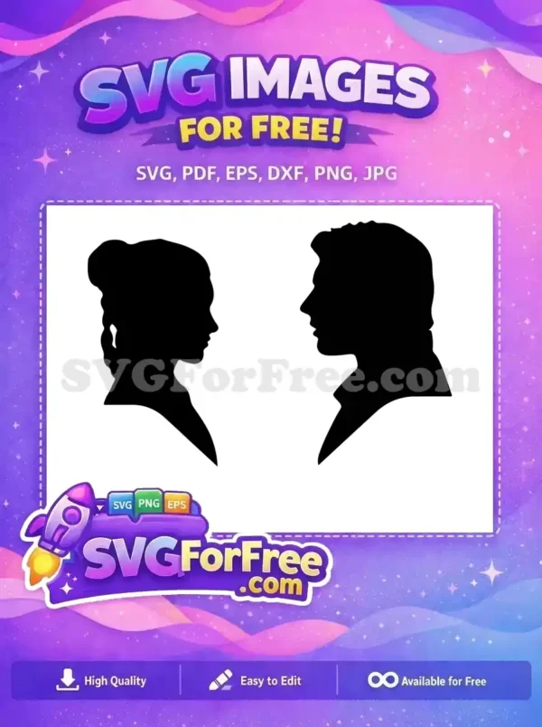 Free Han Leia Silhouette Free Romantic Scene Star Wars Free SVG