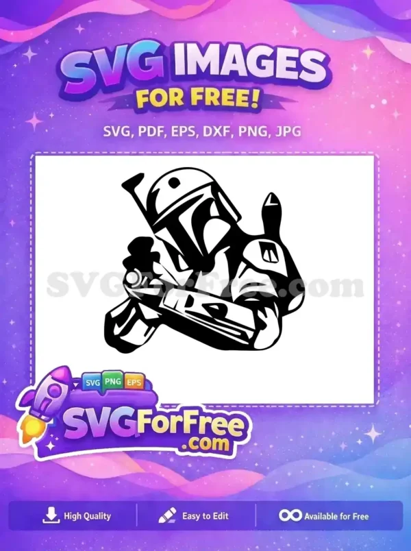 Free Boba Fett Helmet Free Gun Black Star Wars Free SVG