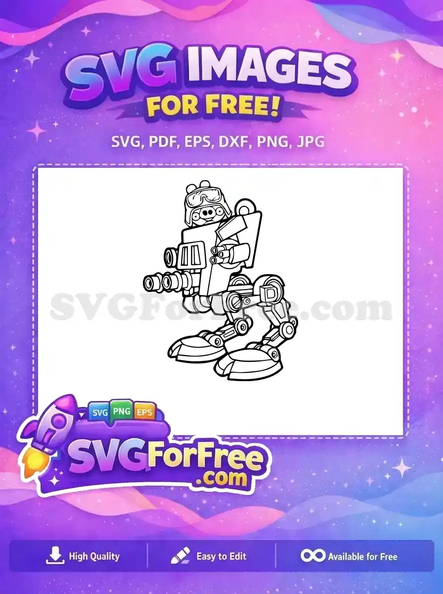 Free Helmeted Pig Trooper Free Robot Walker Star Wars Free SVG