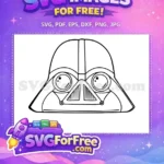 Free Helmet Outline Free Mask Detail Star Wars Free SVG - Instant Download