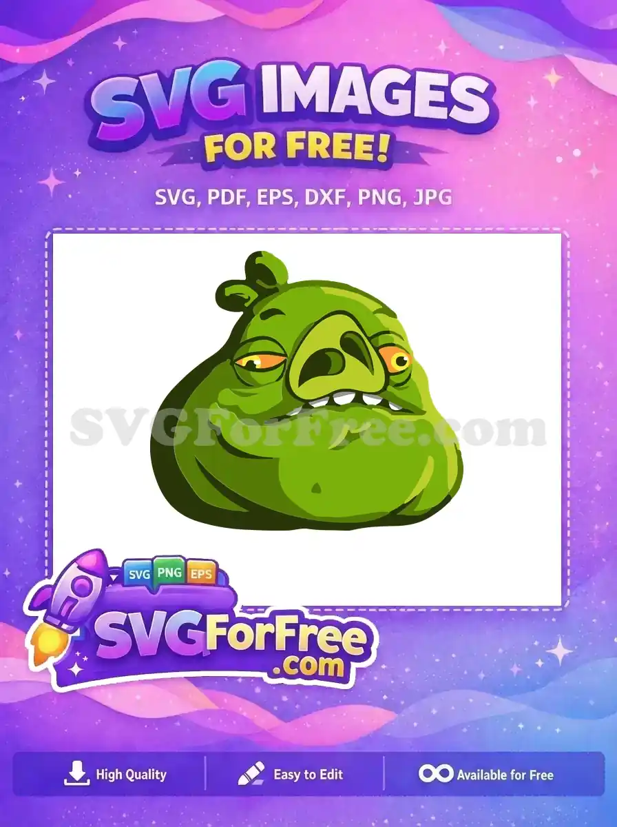 Free Annoyed Green Pig Free Orange Eyes Star Wars Free SVG