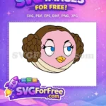 Free Pink Angry Bird Free Leia Buns Star Wars Free SVG 1 - Instant Download