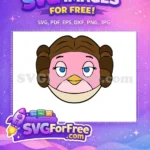 Free Pink Angry Bird Free Leia Buns Star Wars Free SVG 2 - Instant Download