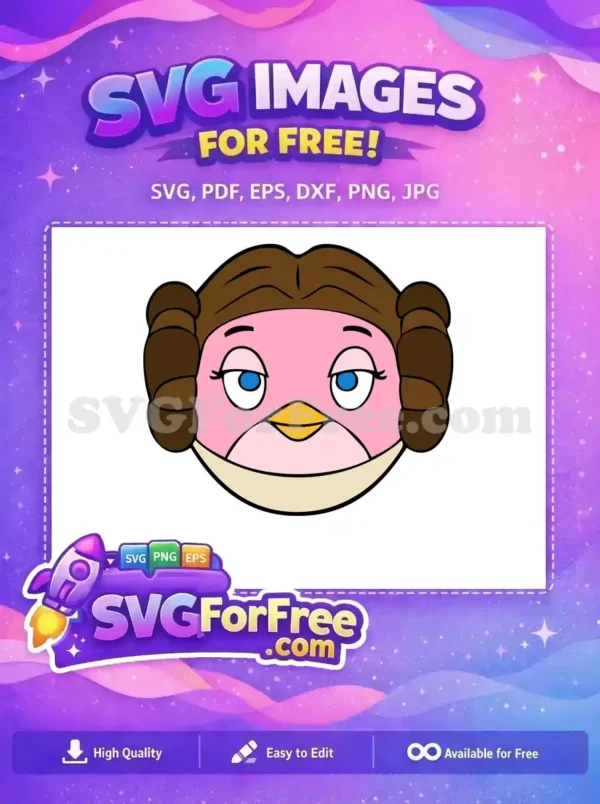Free Pink Angry Bird Free Leia Buns Star Wars Free SVG 2