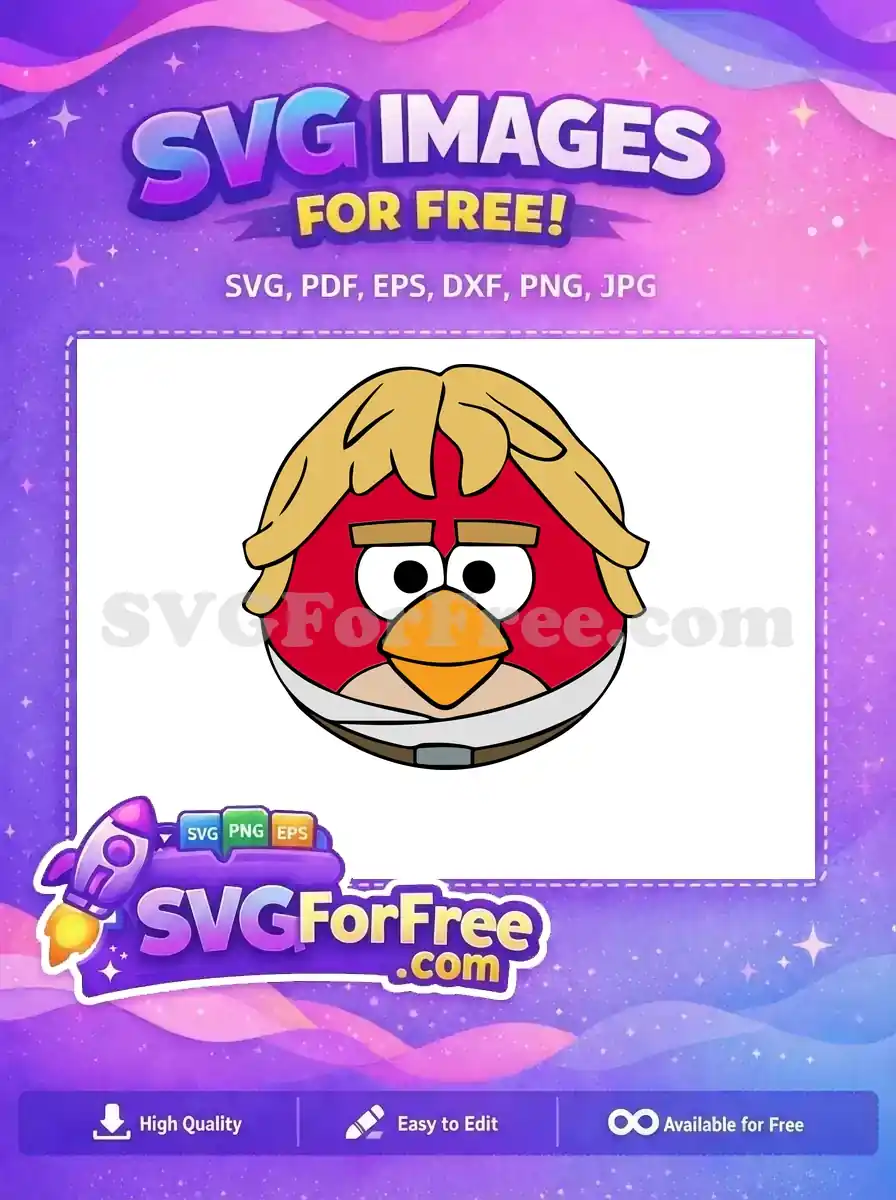 Free Red Angry Bird Free Luke Skywalker Star Wars Free SVG 1
