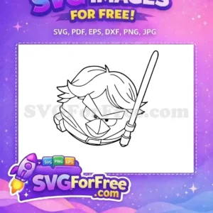 Free Angry Bird Luke Free Lightsaber Star Wars Free SVG