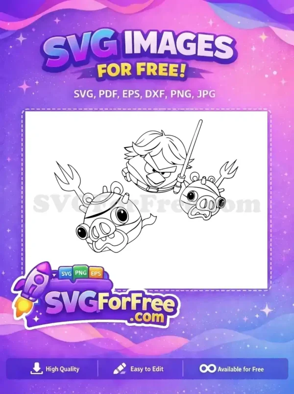 Free Angry Birds Luke Free Pig Troopers Star Wars Free SVG Free Angry Birds Luke Free Pig Troopers Star Wars Free SVG