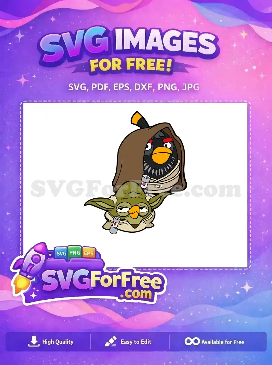 Free Angry Bird Jedi Free Yoda Sleepy StarWars Free SVG