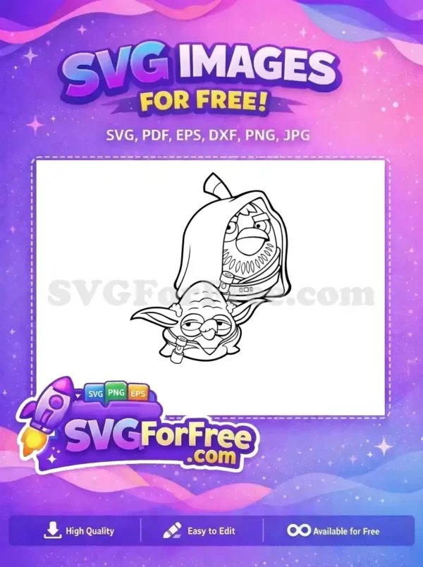 Free Hooded Angry Birds Free Yoda Pipe Star Wars Free SVG