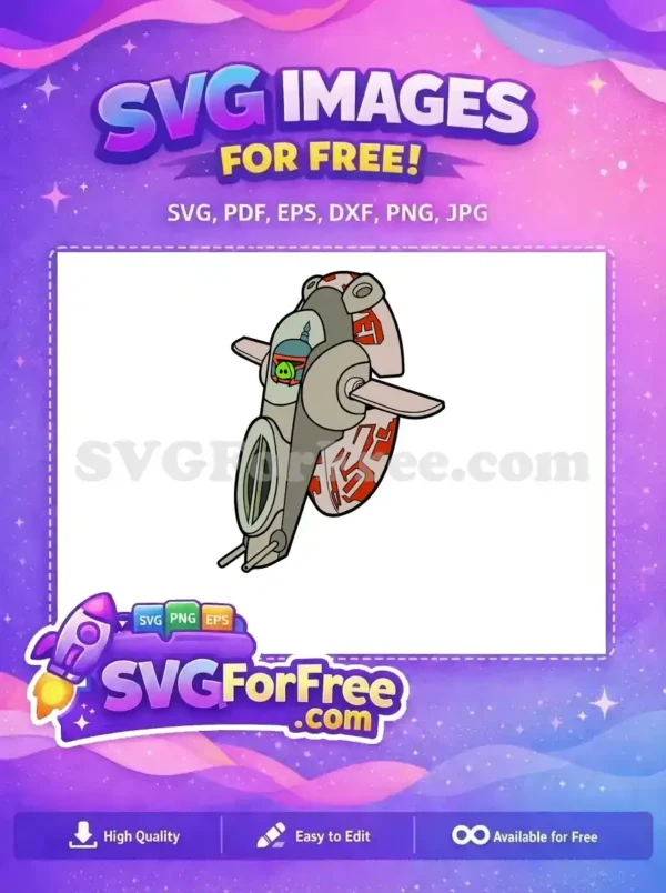 Free Angry Birds Boba Fett's Starship Free Green Pig Free Star Wars SVG