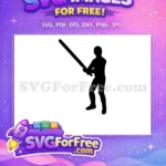 Free Luke Skywalker Silhouette Free Lightsaber Stance Star Wars Free SVG - Instant Download
