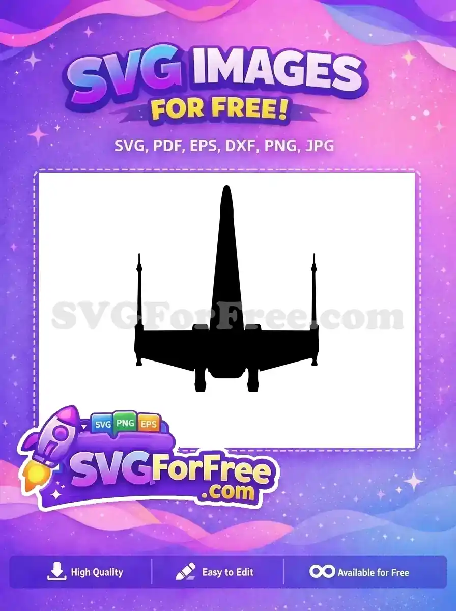 Free X-Wing Fighter Free Silhouette Star Wars Free SVG 6
