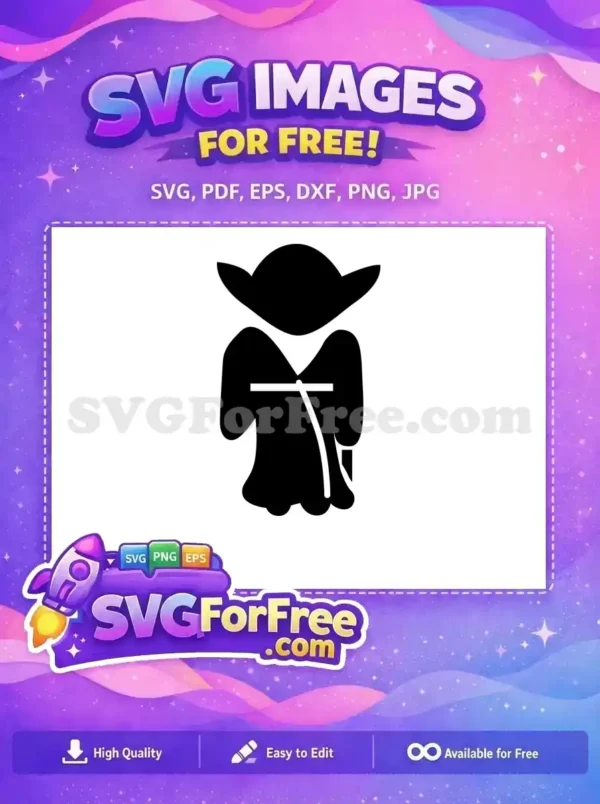 Free Yoda Silhouette Free Jedi Master Star Wars Free SVG 7