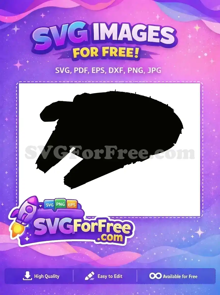 Free Spaceship Silhouette Free Millennium Falcon Star Wars Free SVG 2
