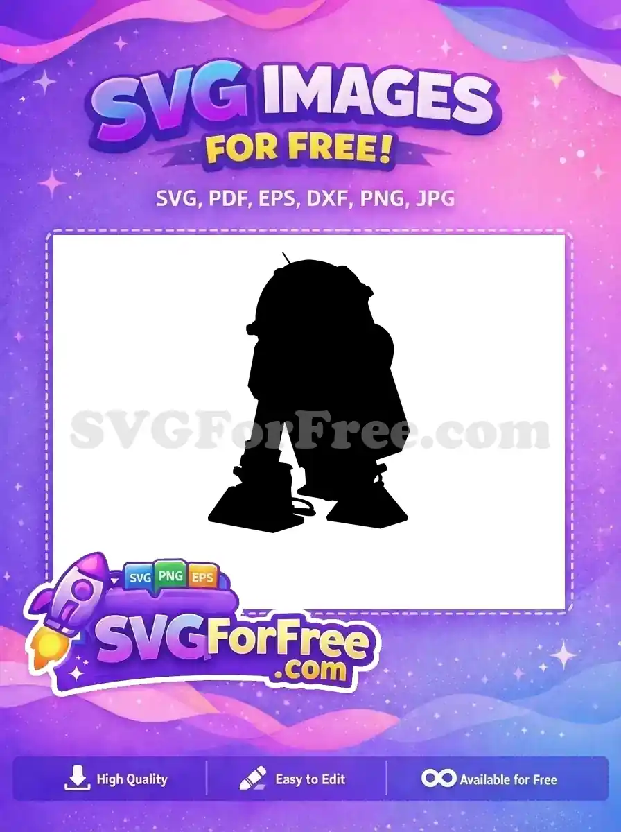 Free Black R2-D2 Free Silhouette Star Wars Free SVG 2