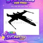 Free X-Wing Fighter Free Silhouette Design Star Wars Free SVG - Instant Download
