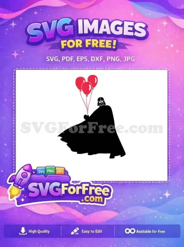 Free Black Darth Vader Free Red Balloons Star Wars Free SVG 2