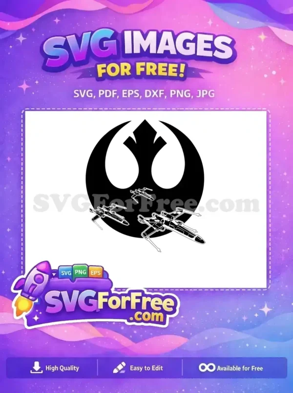 Free X-Wing Fighter Free Rebel Alliance Star Wars Free SVG