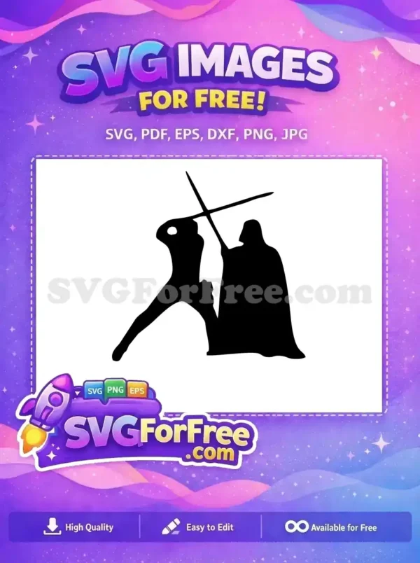Free Lightsaber Duel Free Silhouette Star Wars Free SVG 3