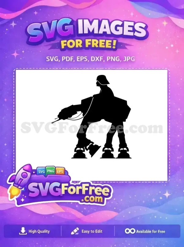 Free AT-AT Walker Free Silhouette Star Wars Free SVG 3