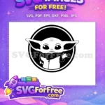 Free Black White Grogu Free Scarf Star Wars Free SVG - Instant Download