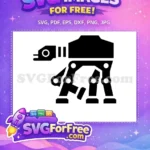 Free Black Silhouette Free Walker Four-Legged Star Wars Free SVG - Instant Download