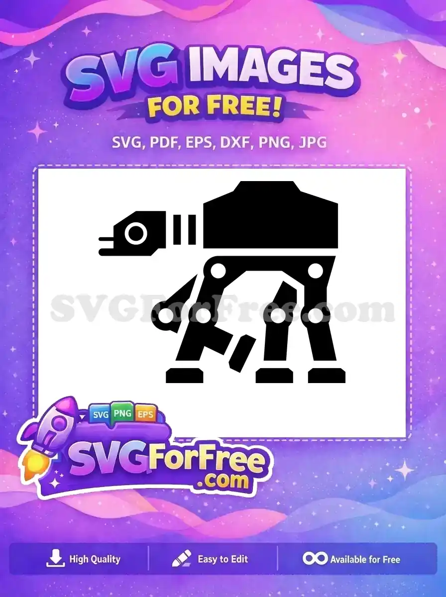 Free Black Silhouette Free Walker Four-Legged Star Wars Free SVG