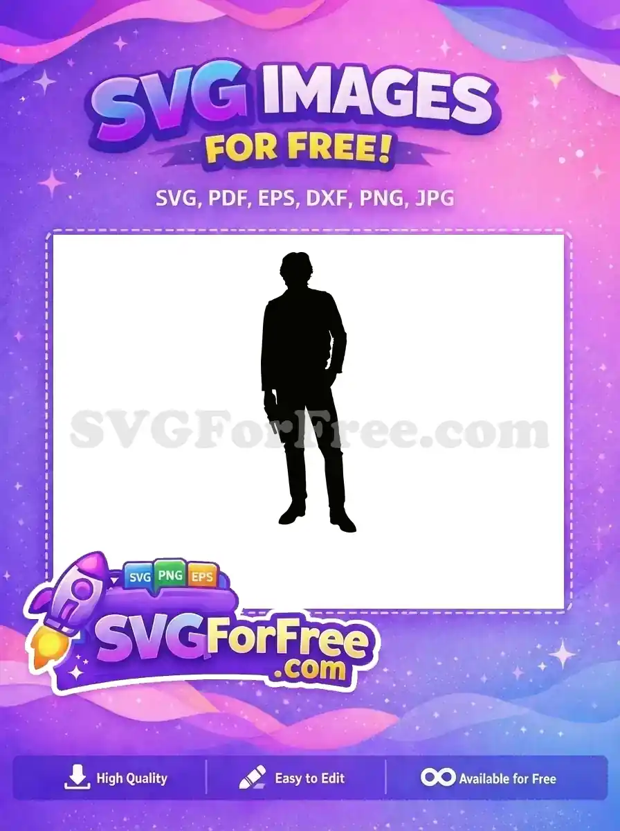 Free Han Solo Silhouette Free Smirking Expression Star Wars Free SVG