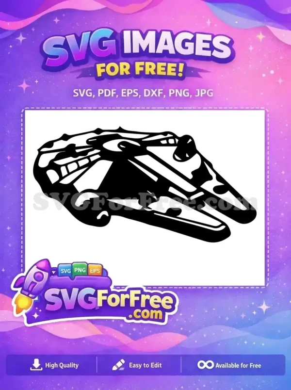 Free Millennium Falcon Free Starship Silhouette Star Wars Free SVG Free Millennium Falcon Free Starship Silhouette Star Wars Free SVG