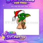 Free Santa Hat Free Brown Eyes Yoda Star Wars Free SVG - Instant Download