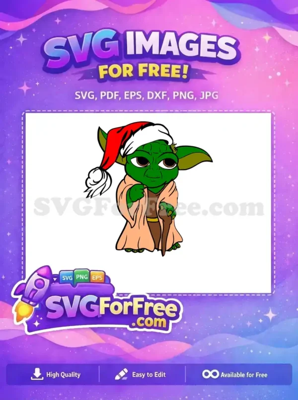 Free Santa Hat Free Brown Eyes Yoda Star Wars Free SVG