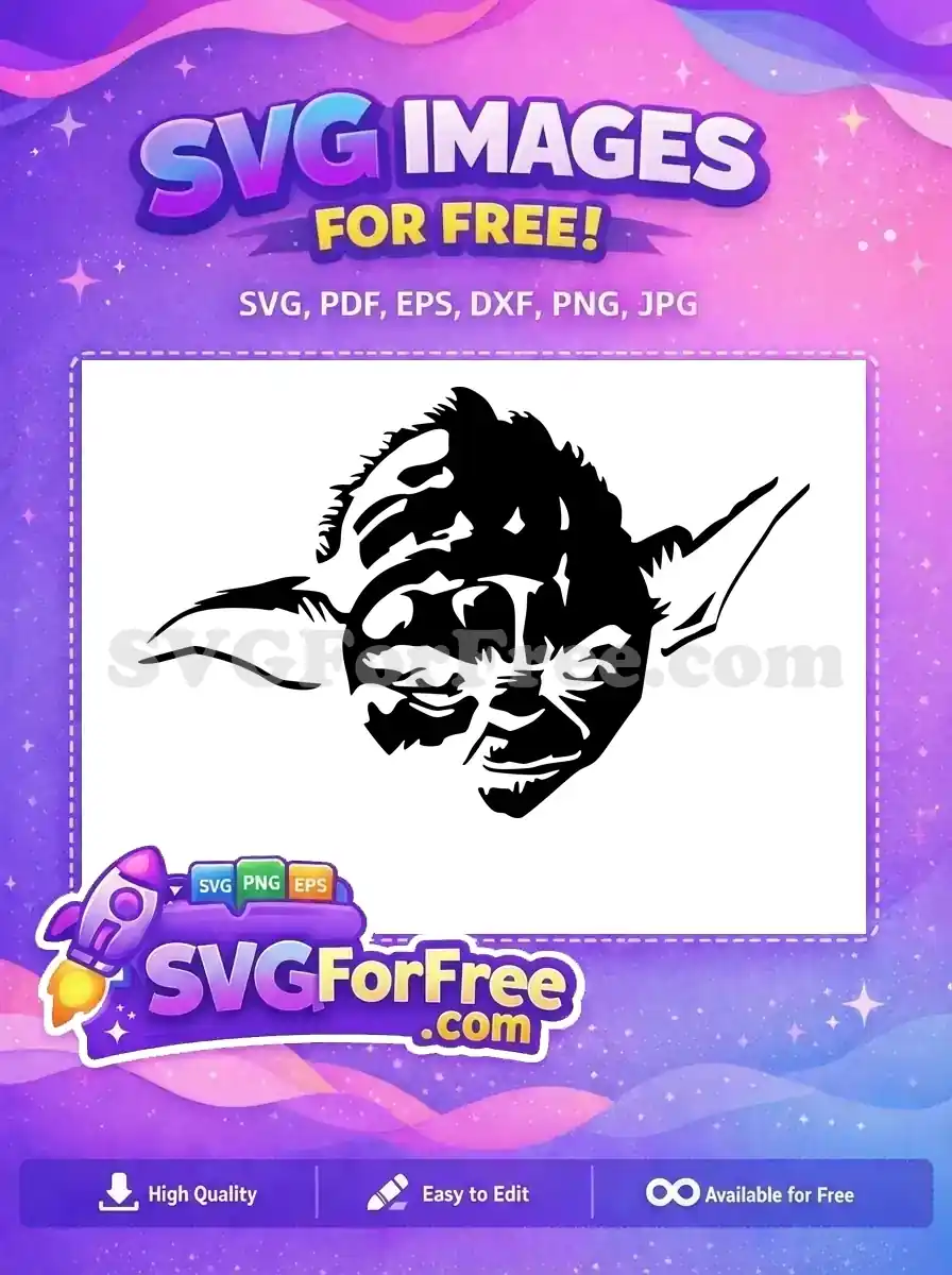 Free Yoda Portrait Free Dark Silhouette Star Wars Free SVG
