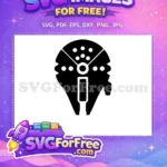 Free Millennium Falcon Spaceship Free Black Silhouette Star Wars Free SVG 2 - Instant Download