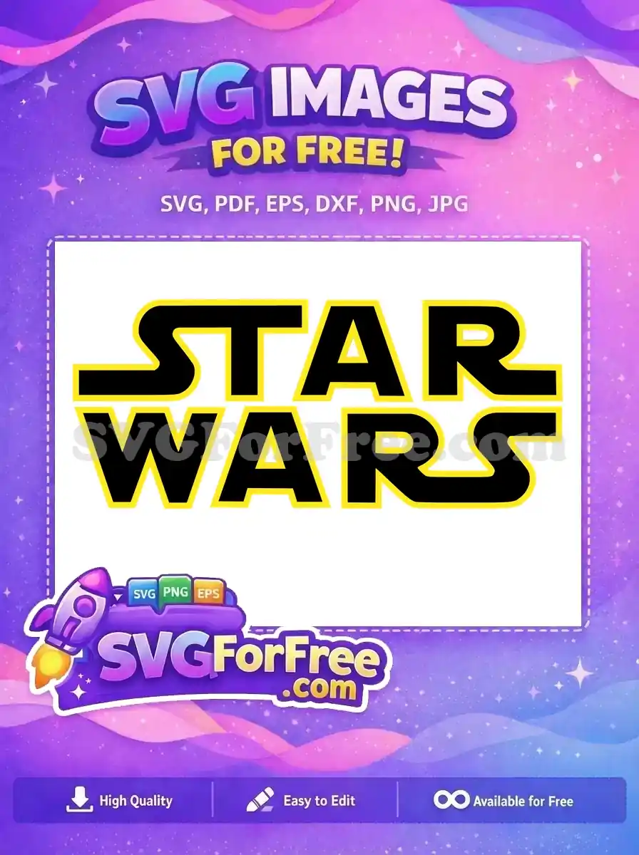 Free Yellow Outline Free Bold Letters Star Wars Free SVG