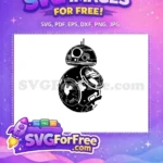 Free BB-8 Droid Free Black White Star Wars Free SVG 5 - Instant Download
