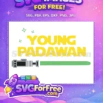 Free Yellow Young Padawan Free Green Lightsaber Star Wars Free SVG - Instant Download