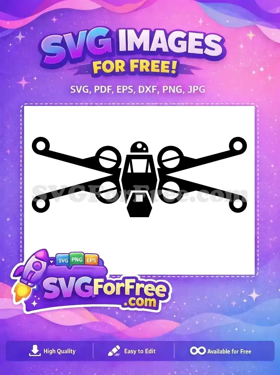 Free Black X-Wing Free Fighter Star Wars Free SVG