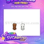 Free Baby Groot Brown Bark Free Cute Eyes Guardians Free SVG - Instant Download