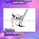 Free Angry Yoda Free Lightsaber Star Wars Free SVG - Instant Download
