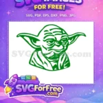 Free Green Yoda Face Free Cute Ears Star Wars Free SVG - Instant Download