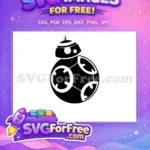 Free Black White Droid Free BB 8 Star Wars Free SVG - Instant Download