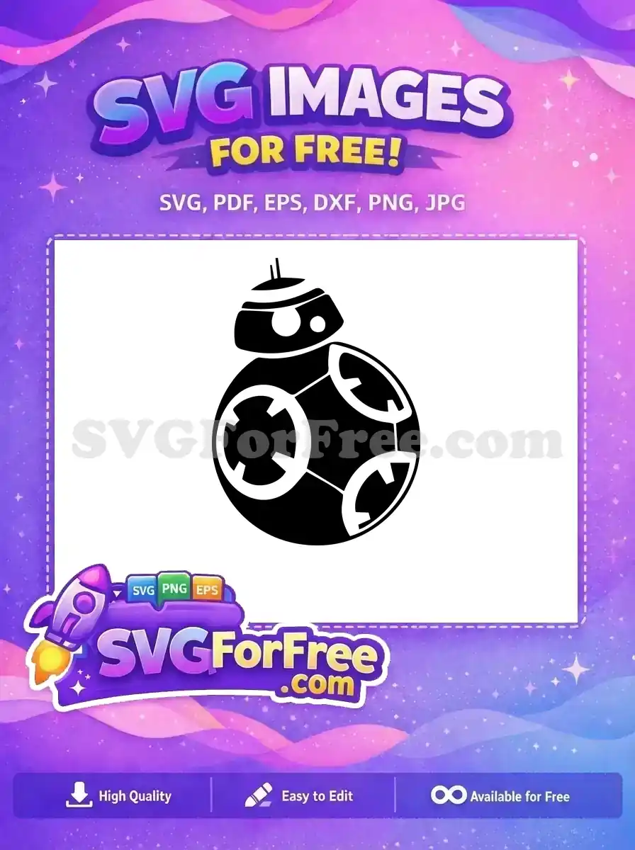 Free Black White Droid Free BB 8 Star Wars Free SVG