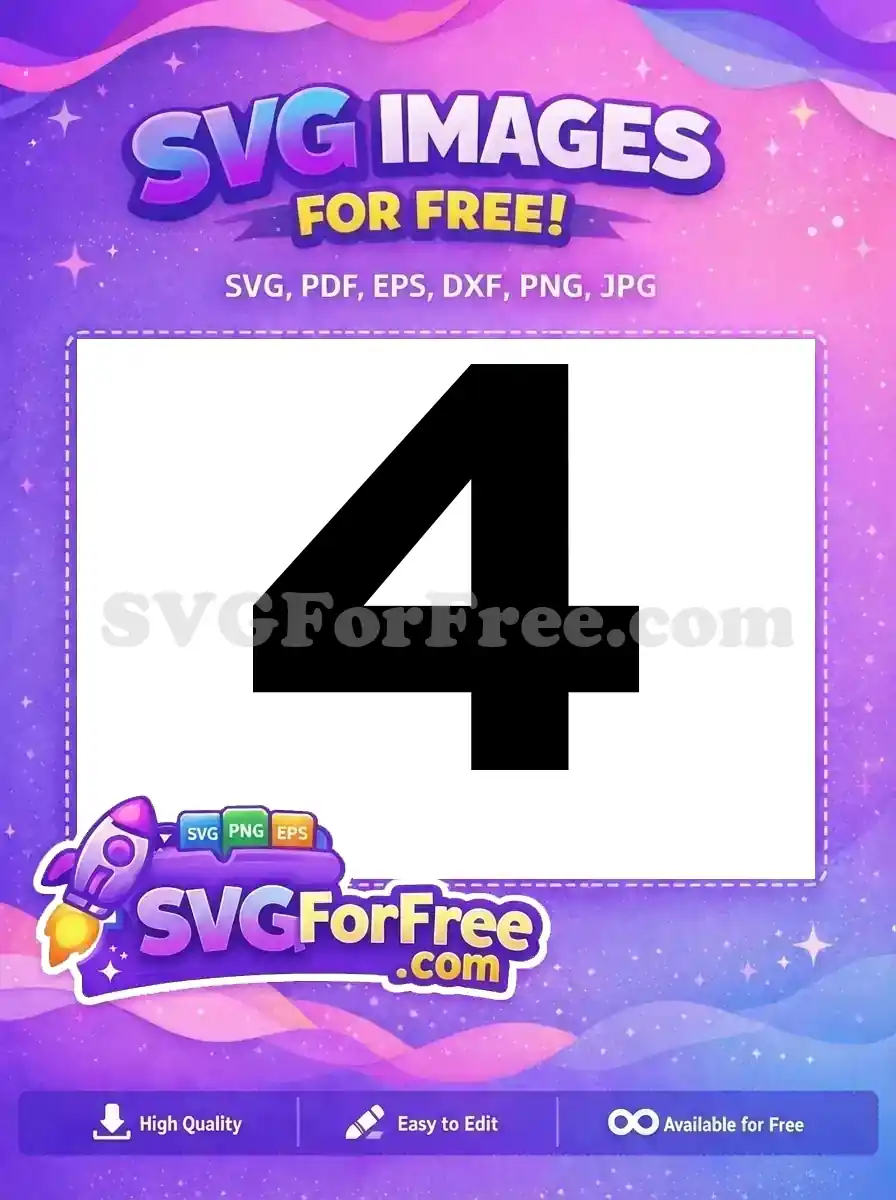 Free Number Four Free Black Silhouette Star Wars Free SVG