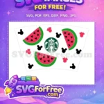 Free Watermelon Minnie Heads Free Starbucks Summer Free SVG - Instant Download