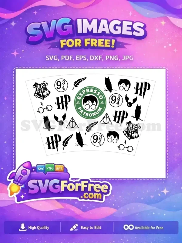 Free Espresso Patronum Dark Hair Free Glasses Harry Potter Free SVG