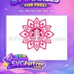 Free Pink Floral Free Starbucks Circular Design Free SVG - Instant Download