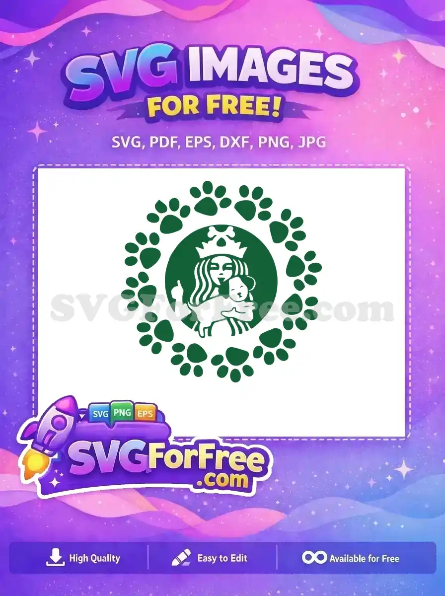 Free Woman Holding Puppy Free Green Paw Starbucks Free SVG